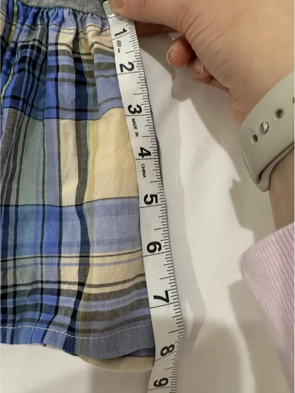 Baby Gap Plaid Babydoll Lined Top Blue Gray 18-24M